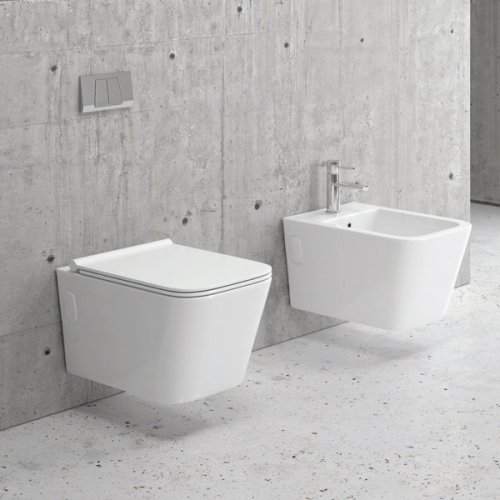 Suspended rimless basin with cover LT 003 KARAG
