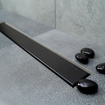 Karag Σιφόνι δαπέδου από μαύρο ανοξείδωτο ατσάλι Confluo FRAMELESS KARAG 45cm